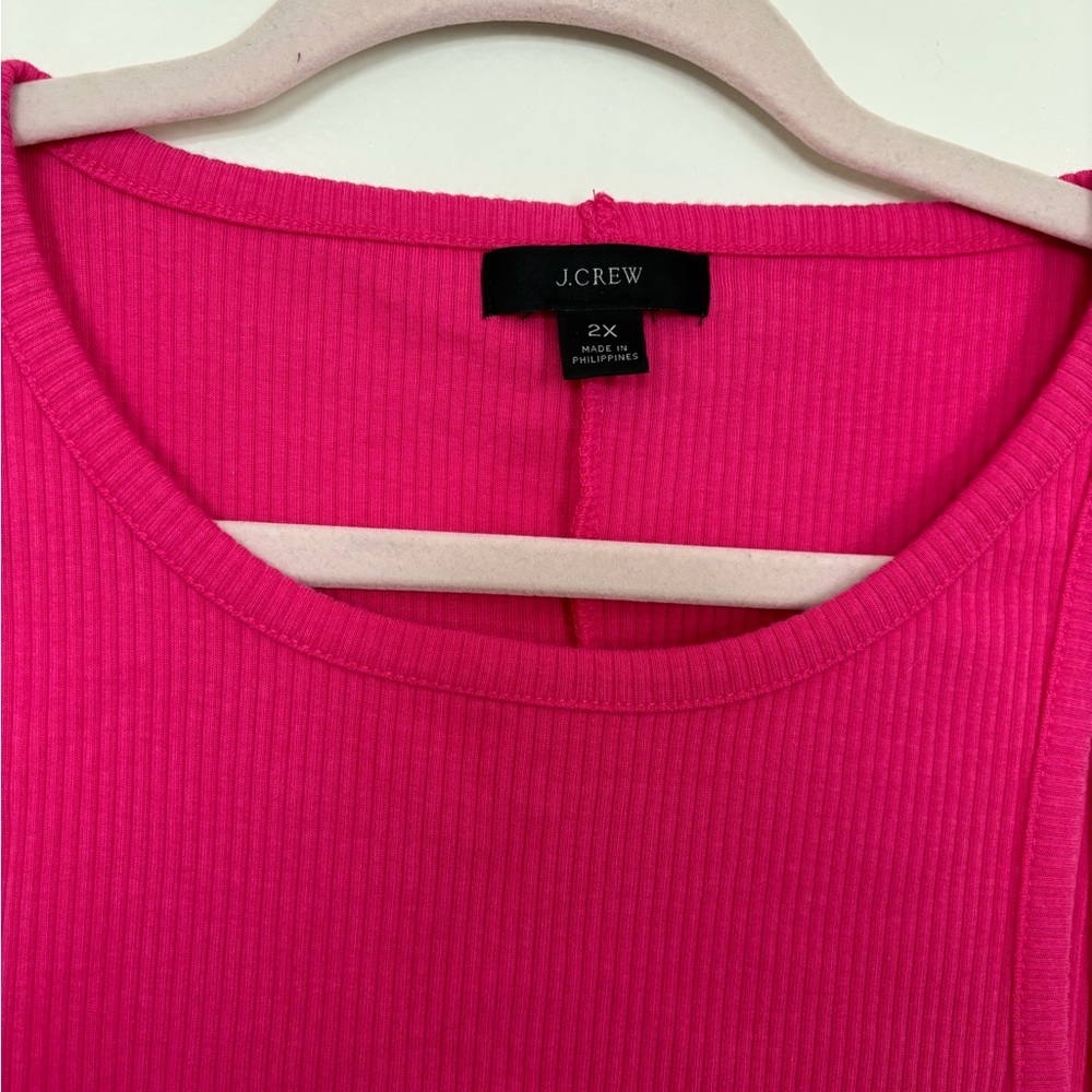 J Crew Pink Knit Racerback Top - Picture 2 of 3